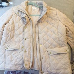 J.crew Quilted cream/tan jacket